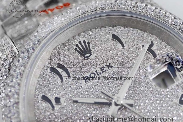 Full Arabic 41 Datejust on Dial Markers Best TWF 1:1 A2824 Edition SS Diamonds Bracelet Jubilee 0103